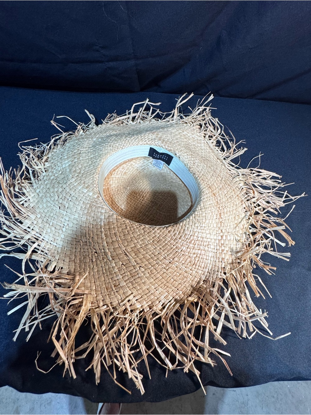 Barneys New York Natural Straw Sun Hat with Black Bow - Picture 4 of 4